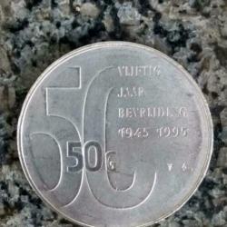 Nederland - 50 Gulden 1995 Beatrix 50 jaar Bevrijding Zilver