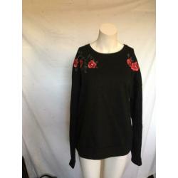 #330 Amisu geborduurde sweater maat xl