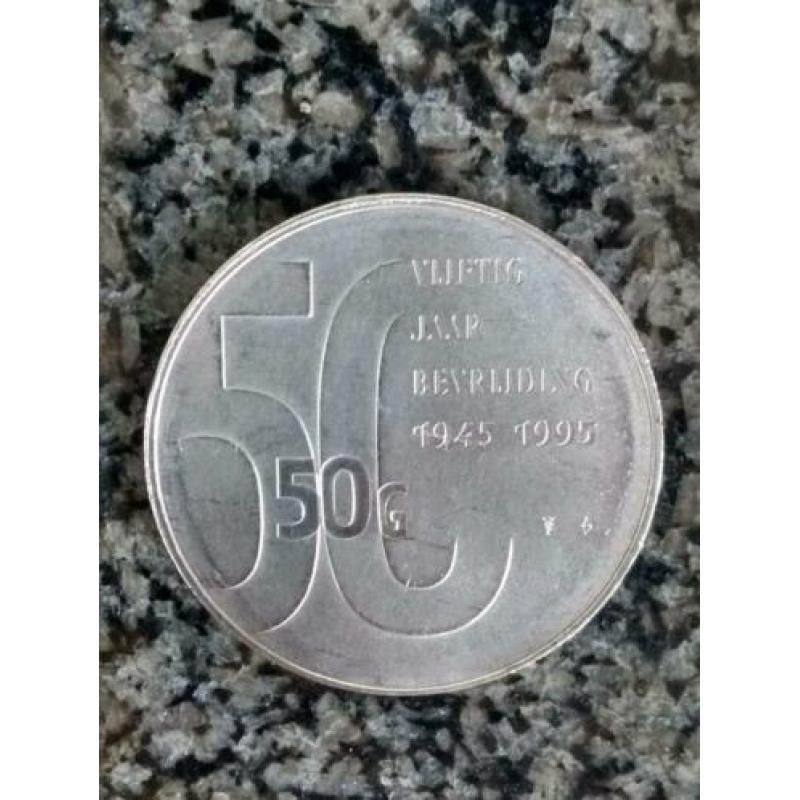 Nederland - 50 Gulden 1995 Beatrix 50 jaar Bevrijding Zilver