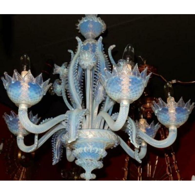 Venetiaanse Murano kroonluchter kristal antiek 1930 - 1950