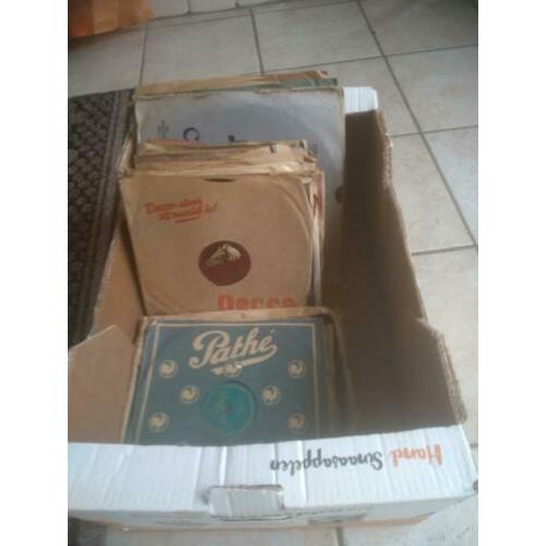 Oude platen vinyl en veel bakelieten platen