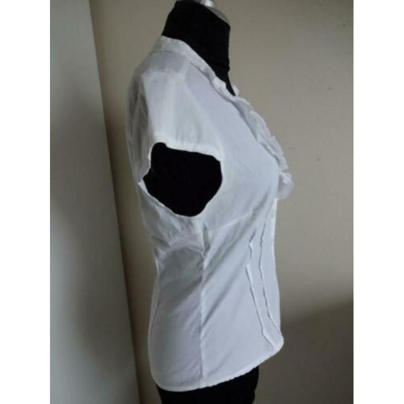 38/JANE NORMAN Schattige witte stretch blouse