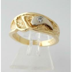 18 karaat Gouden Design Ring grote Briljant M 16.5