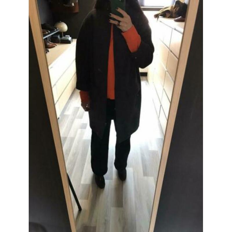 H&m trend wol mix oversized mantel dik winterjas antraciet