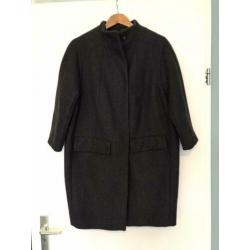 H&m trend wol mix oversized mantel dik winterjas antraciet