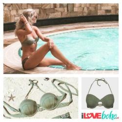 BOHO Bikini bandeau Top Devine Olive Groen S/M/L/XL/XXL
