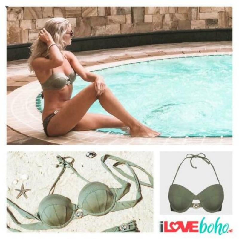 BOHO Bikini bandeau Top Devine Olive Groen S/M/L/XL/XXL