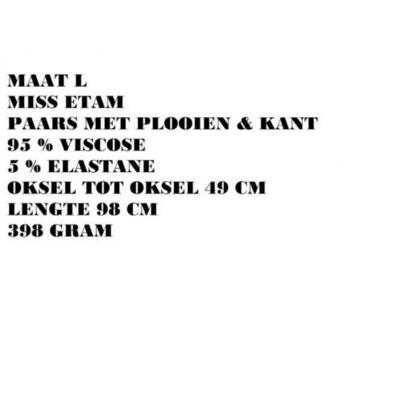 Maat l - miss etam - tuniek in paars met kant