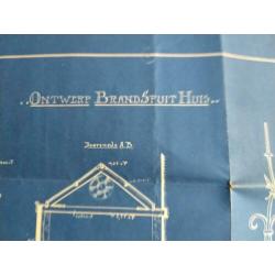 blauwdruk ontwerp brandspuithuis, 1903
