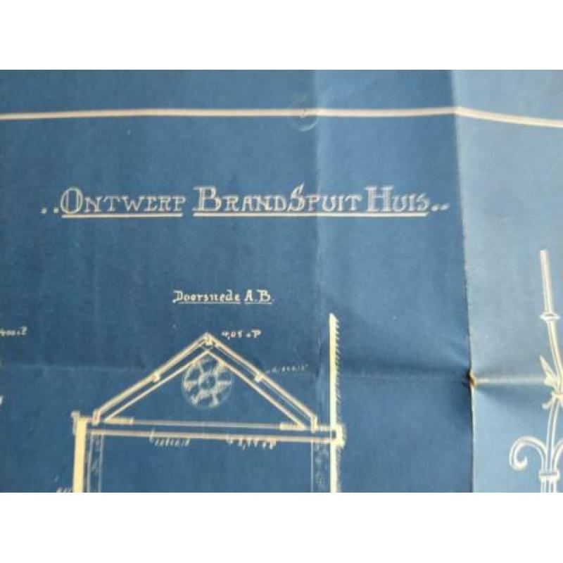 blauwdruk ontwerp brandspuithuis, 1903