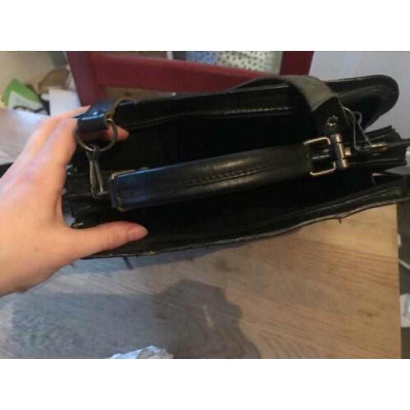 Zwart leren tasje vintage