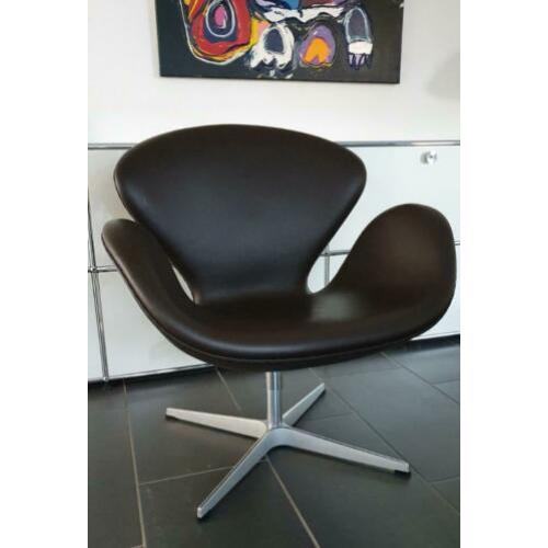 Fritz Hansen Swan Chair in leder donkerbruin TOP