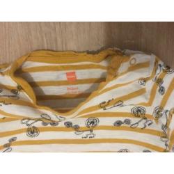 geel - wit gestreepte longsleeve shirt van Hema maat 80