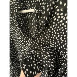 Blouse Sparkz maat M zwart met witte stippen