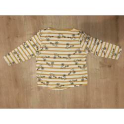 geel - wit gestreepte longsleeve shirt van Hema maat 80