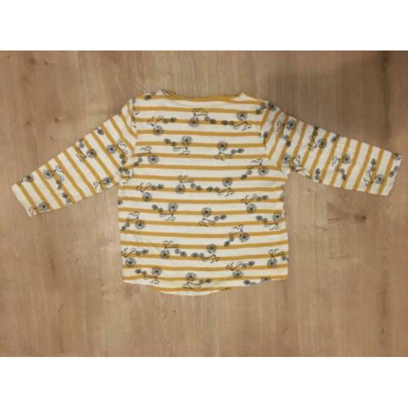 geel - wit gestreepte longsleeve shirt van Hema maat 80
