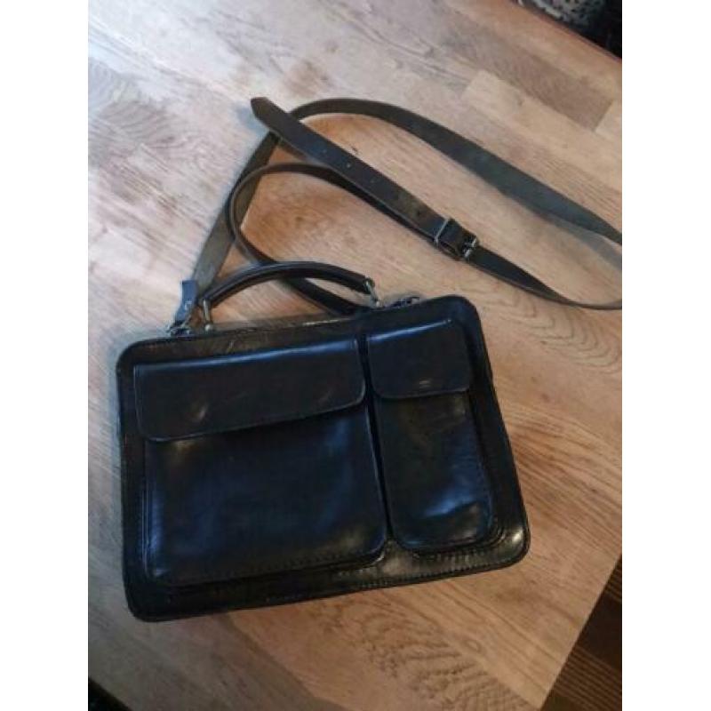 Zwart leren tasje vintage