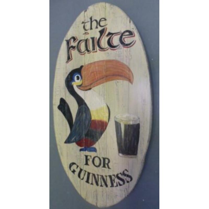 Uniek groot houten paneel/Irish pub bord/Guinness The Failte