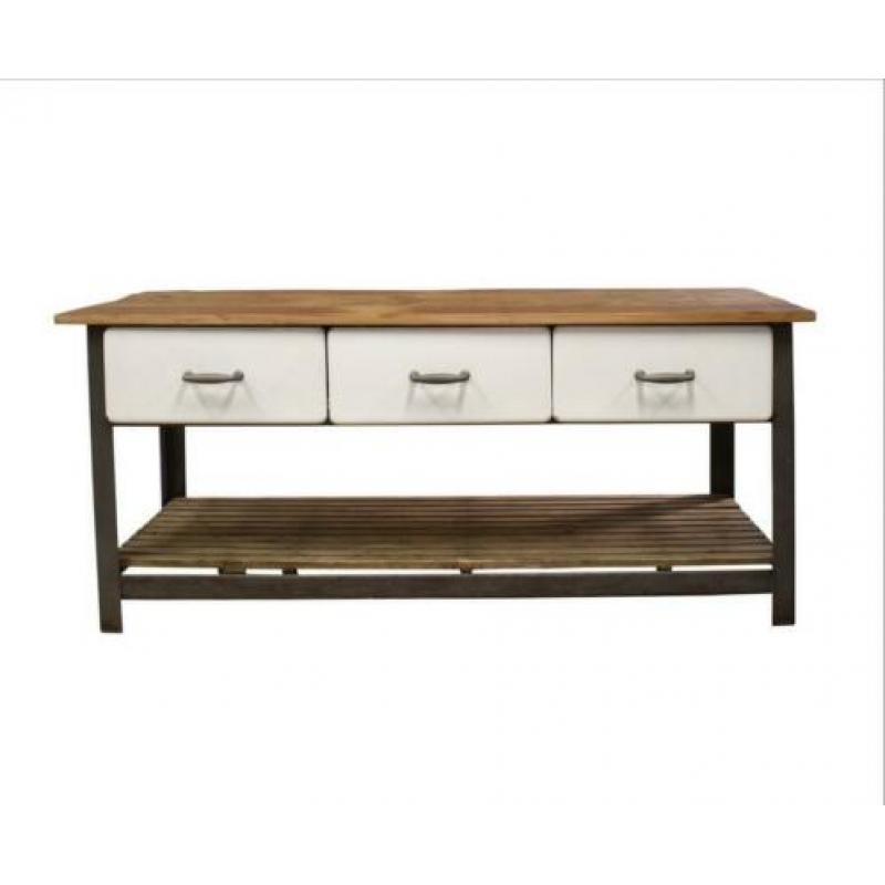 Industriële werkbank / vintage dressoir / bakkerswerkbank