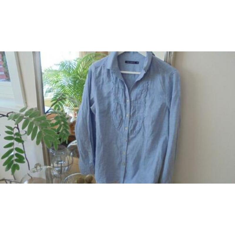 Prachtige lichtblauwe blouse van River Woods mt 42/44