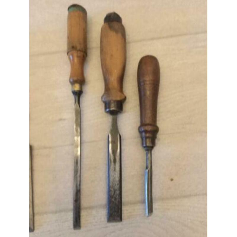 6 stuks oude en antieke beitels