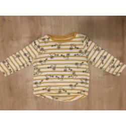 geel - wit gestreepte longsleeve shirt van Hema maat 80