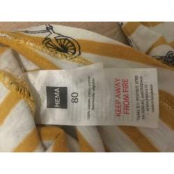 geel - wit gestreepte longsleeve shirt van Hema maat 80