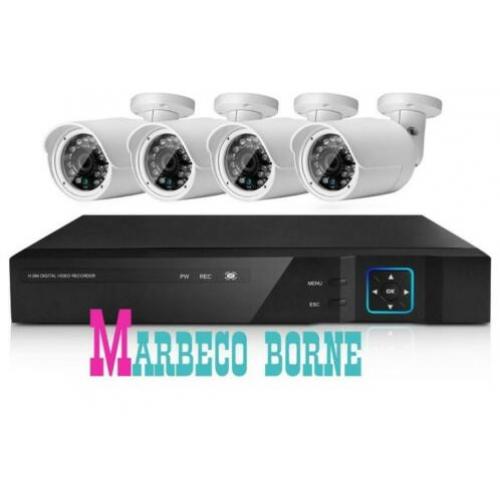 Camera bewaking DVR, HD cam 4x 1MP cam`s, 1TB Hdd, Live view
