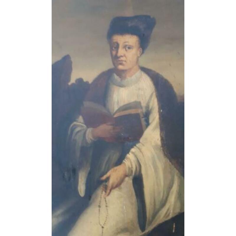Zeer oud schilderij voorstellende Thomas a Kempis,