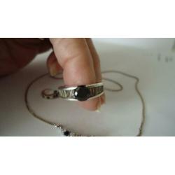 Zilver set ketting ring oorbellen 23,50