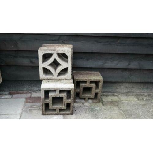 Sier blok beton 30 x30 cm 8 stuks Tegels 6x recht 2 x schuin