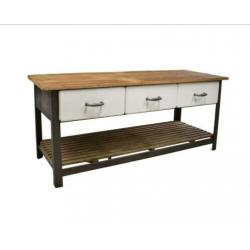 Industriële werkbank / vintage dressoir / bakkerswerkbank