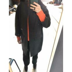 H&m trend wol mix oversized mantel dik winterjas antraciet