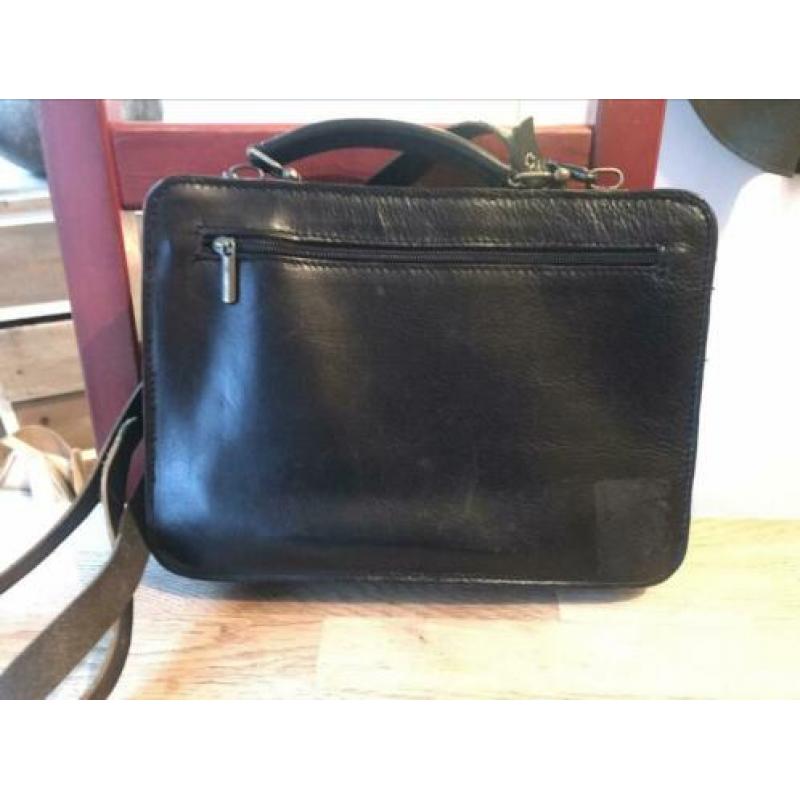 Zwart leren tasje vintage