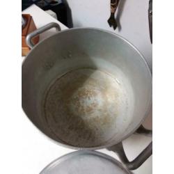Grote stevige brocante BK / Berk Kampen aluminium pan