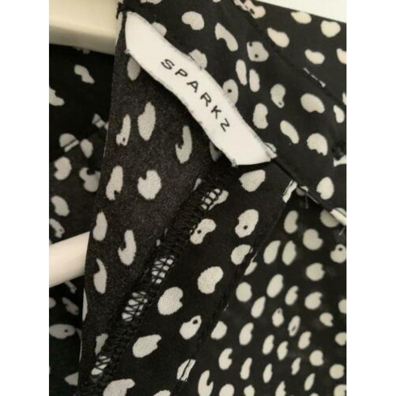 Blouse Sparkz maat M zwart met witte stippen