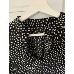 Blouse Sparkz maat M zwart met witte stippen
