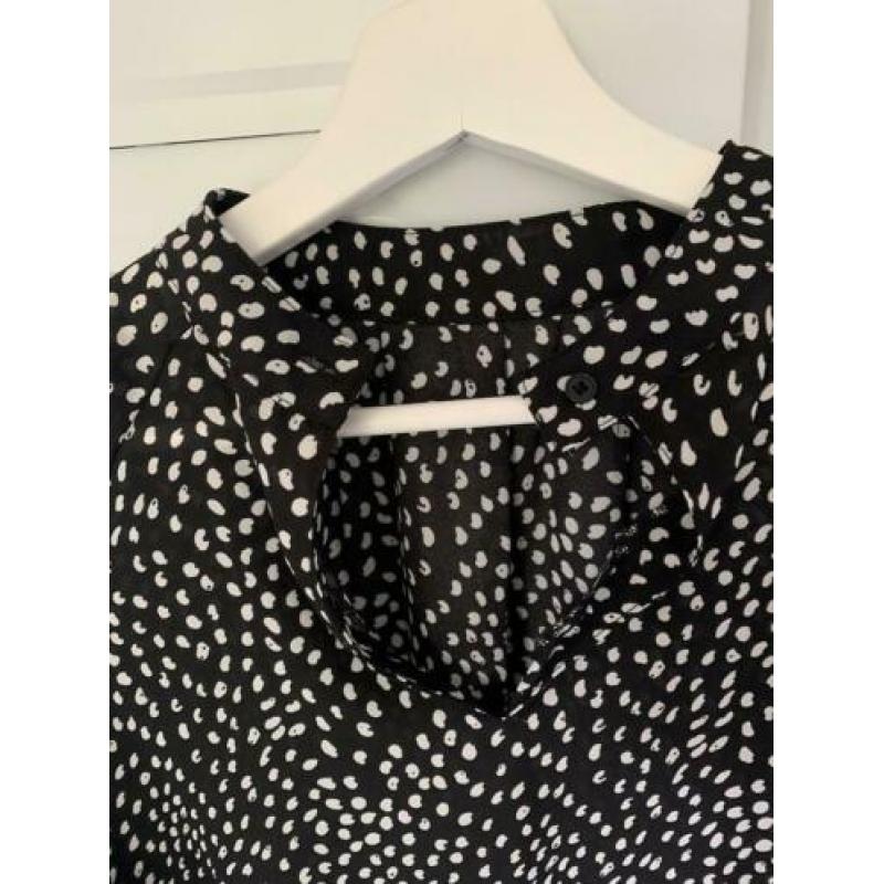 Blouse Sparkz maat M zwart met witte stippen
