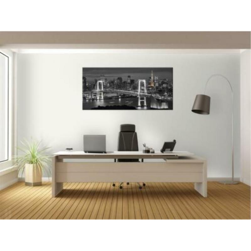 glasschilderij beeld 120x80cm 3 luik modern bruin, groen