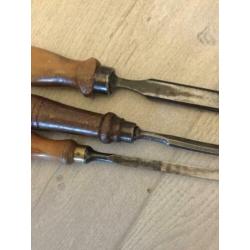 6 stuks oude en antieke beitels