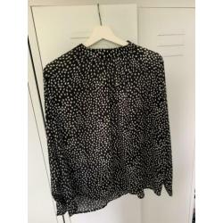 Blouse Sparkz maat M zwart met witte stippen