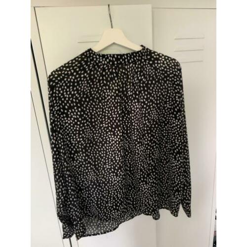 Blouse Sparkz maat M zwart met witte stippen