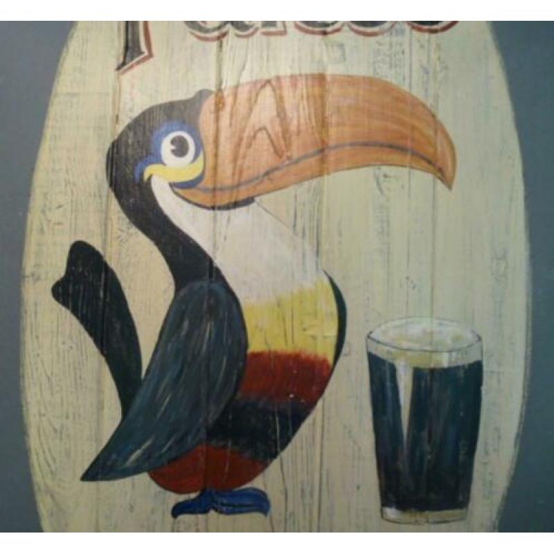 Uniek groot houten paneel/Irish pub bord/Guinness The Failte