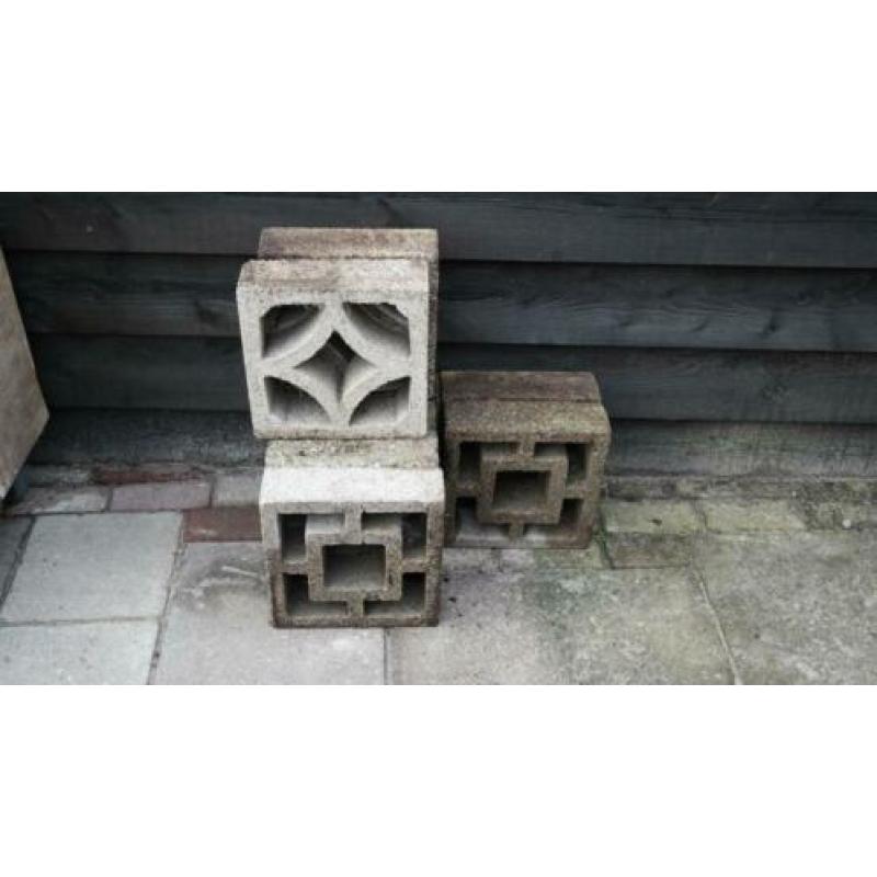 Sier blok beton 30 x30 cm 8 stuks Tegels 6x recht 2 x schuin