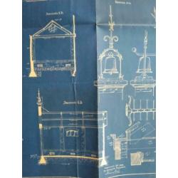 blauwdruk ontwerp brandspuithuis, 1903