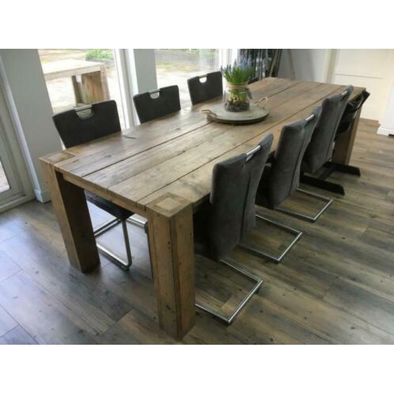 Eettafel steigerhout. 2.60m bij 98 cm
