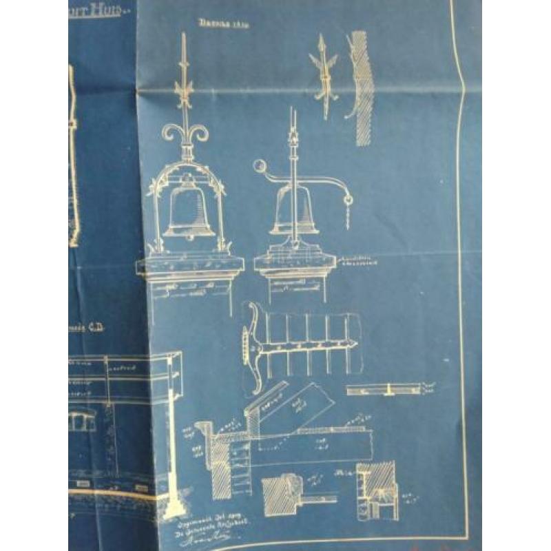 blauwdruk ontwerp brandspuithuis, 1903