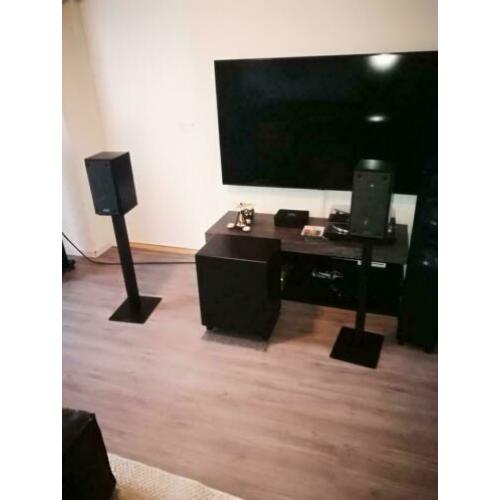 Epos M5 op stands incl. REL Strata 1 Subwoofer.
