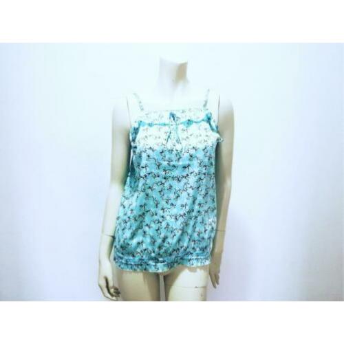 TOMMY HILFIGER Top blauw satijn stretch slank mt. XL: 15,-
