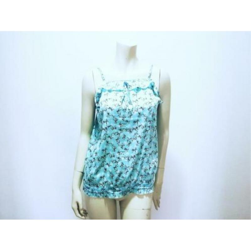 TOMMY HILFIGER Top blauw satijn stretch slank mt. XL: 15,-